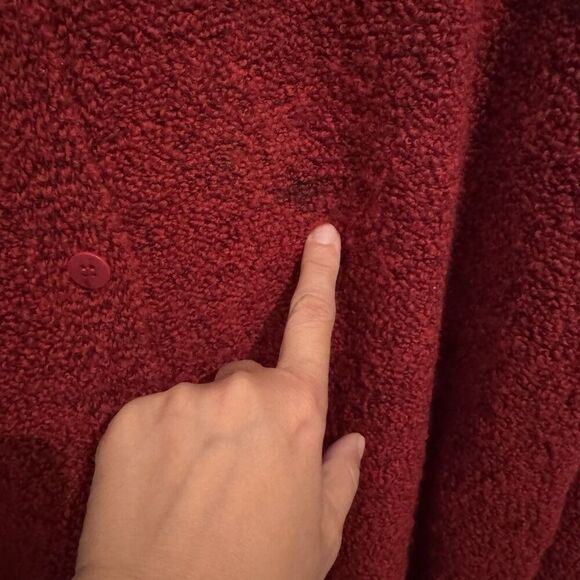 Eileen Fisher Italian Yarn Sweater Cardigan Maroon Size 1X Button Front - Picture 6 of 6